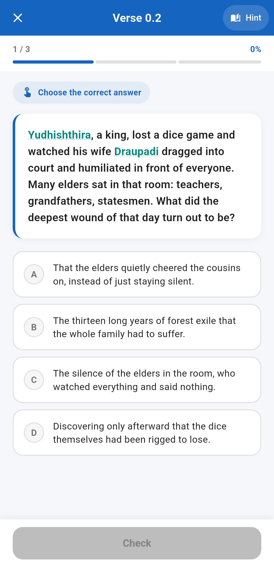 Gita Yatra quiz screen
